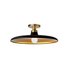 Dainolite QTN-181SF-MB-AGB Quentin 1-Lumière 60W Noir mat et or LED Plafonnier semi encastré