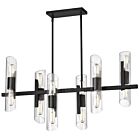 Chandelier horizontal LED Dainolite Samantha SAM-4012HC-MB 12-lumières 720W clair