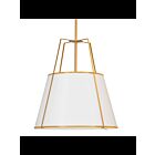 Suspendu LED Dainolite Trapezoid TRA-304P-GLD-WH 4-lumières 400W blanc