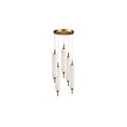 Dainolite TYA-1250LEDP-AGB Typha 5-lumières 50W Laiton vieilli Suspendu