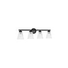 Dainolite VIE-304W-MB Vienna 4-Lumières 240W Noir mat LED Lumière Vanité
