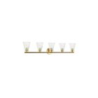 Dainolite VIE-385W-AGB Vienna 5-Lumières 300W Laiton vieilli LED Lumière Vanité