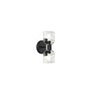 Dainolite VLA-102W-MB-CLR Vallora 2-lumières 120W Noir mat LED Lumière Vanité