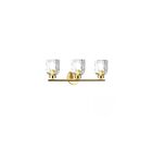 Dainolite VLA-213W-AGB-CLR Vallora 3-lumières 180W Laiton vieilli LED Lumière Vanité