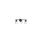 Dainolite VLA-213W-MB-CLR Vallora 3-lumières 180W Noir mat LED Lumière Vanité