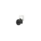 Dainolite VLA-81W-MB-CLR Vallora 1-lumière 60W Noir mat LED Lumière Vanité
