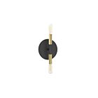 Applique Incandescent Dainolite Wand WAN-132W-MB-AGB 120W 2 lumières noir mat
