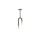 Suspendu incandescent Dainolite Wand WAN-152P-MB-AGB 120W 2 lumières noir mat
