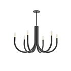 Lustre incandescent à 1 étage Dainolite Wand WAN-286C-MB 360W 6 lumières noir mat