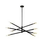 Suspendu à LED Dainolite Wand WAN-408P-AGB 480W 8-Lumières Laiton vieilli