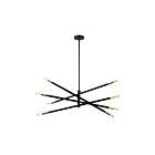 Suspendu à LED Dainolite Wand WAN-408P-AGB 480W 8-Lumières Laiton vieilli