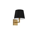 Applique murale à incandescence Dainolite Whitney WHN-91W-AGB-BK 6W 1-Lumière noir