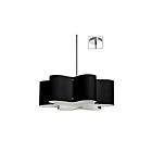 Suspendu DEL wave drum Dainolite ZUL-243-PC-BK séries Zulu 3-lumières Noir 69w