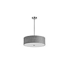 Suspendu tambour LED Dainolite 571-204P-PC-GRY Everly 4-Lumières 240W Chrome poli