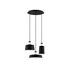 Suspendu Eglo Tabanera 203394A 3-Lumières Noir 180W