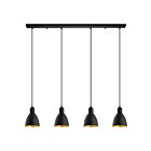 Suspendu Eglo Priddy 203445A 4-Lumières Noir et or 240W