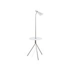 Lampe sur pied Eglo 203647A Policara 1-Lumière Nickel satiné et blanc 60W