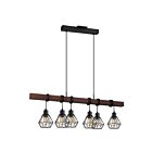 Suspendu Eglo Tarbes 204245A 6-Lumières Noir et marron 360W