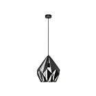 Suspendu Eglo Carlton 49255A 1-Lumière Noir et argent 60W