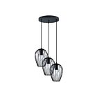 Suspendu Eglo Newtown 49479A 3-Lumières Noir 225W