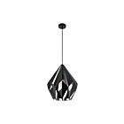 Suspendu Eglo Carlton 49879A 1-Lumière Noir et argent 60W