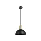 Suspendu Eglo Calmanera 99693A 1-Lumière Noir et Laiton 60W