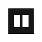 Enerlites 8832O-BK Plaque murale décorative/disjoncteur de fuite à deux gangs