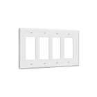 Enerlites 8834M-MW Plaque murale décorative/disjoncteur de fuite à quatre gangs, finition mate