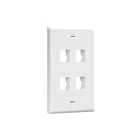 Enerlites 8874-W Plaques frontales multimédia Enerlites 4 ports 1 gang Keystone