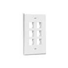 Enerlites 8876-W Plaques frontales multimédia Enerlites 6 ports 1 gang Keystone