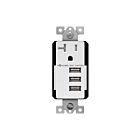 Chargeur USB de type A interchangeable avec prise de 20A inviolable Enerlites 61200-TR3USB-CU-W