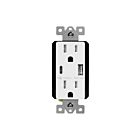 Chargeur USB de type A/C avec prises duplex inviolables de 15 A Enerlites 61501-1A1C5-W