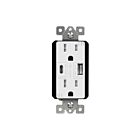 Chargeur USB de type A/C avec prises duplex inviolables de 15 A Enerlites 61501-TR2USB-1A1C-W