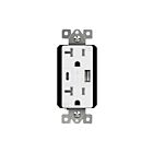 Chargeur USB de type A/C avec prises duplex inviolables de 20 A Enerlites 62001-TR2USB-1A1C-W
