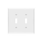 Plaque murale à deux groupes avec interrupteur à bascule Enerlites 8812M-W