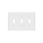 Plaque murale à trois groupes avec interrupteur à bascule Enerlites 8813-W