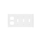 Plaque murale combinée à quatre groupes – 3 bascules et prise duplex Enerlites 881321-W