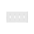 Plaque murale à quatre groupes avec interrupteur à bascule Enerlites 8814M-W