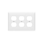 Plaque murale à trois groupes pour prise duplex Enerlites 8823M-W