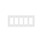 Plaque murale à cinq groupes Décorateur/GFCI Enerlites 8835M-W