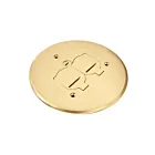 Enerlites 975517-C-GD Plaque de recouvrement à couvercle arrondi affleurant de 5-3/4" de dia. Plaque de couverture ronde affleurante à couvercle rabattable avec dispositif d'autoprotection duplex 20A