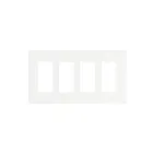 Décorateur sans vis/plaque murale à quatre groupes GFCI Enerlites SI8834-W