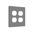 Enerlites SI8822-GY Prise double sans vis Plaque murale bipolaire