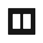 Enerlites SI8832M-BK Plaque murale décorative/disjoncteur de fuite à deux gangs sans vis