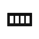 Enerlites SI8834-BK Plaque murale quadruple sans vis pour décorateur/disjoncteur de fuite à la terre