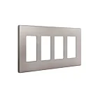 Enerlites SI8834-NK Plaque murale quadruple sans vis pour décorateur/disjoncteur de fuite à la terre