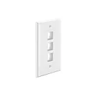 Enerlites SI8873-W Plaque murale Keystone sans vis, 3 ports