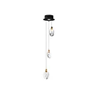 ET2 Lighting E11073-122BKPG 3-Lumières 39W Noir et or poli LED Suspendu