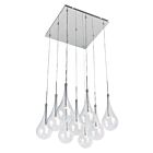 ET2 Lighting E20516-18PC Larmes LED 9-Lumières 13.5W Chrome poli Suspendu