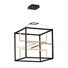 ET2 Lighting E21224-BKGLD Chamber 4-Lumières 176W Noir/Or Suspendu